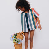 Vertical Delight Linen Button Up Shirt